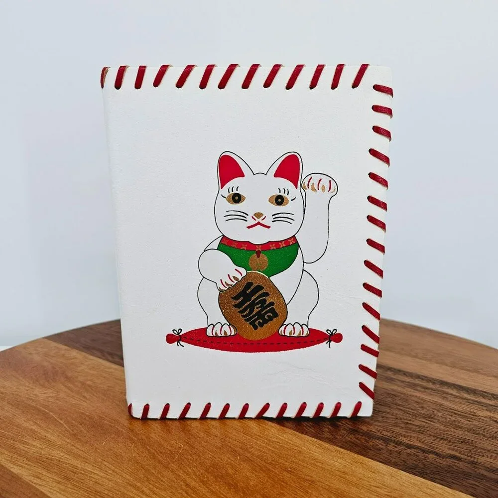 Earthbound Trading Maneki Neko Lucky Cat Journal Unused India Made Lined Pages